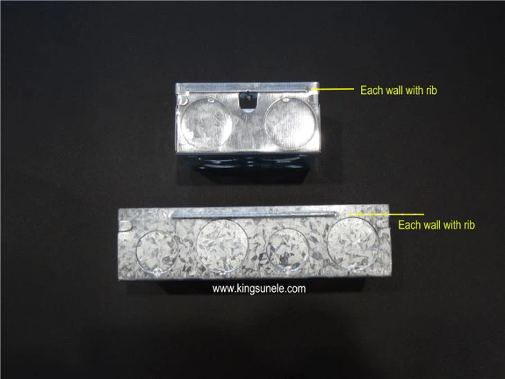 3 Gang Steel Box With Metal Studs